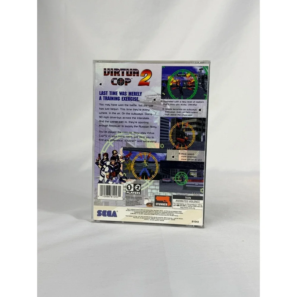 Virtua Cop 2 Sega Saturn Long Box CIB Manual Tested Working Blockbuster